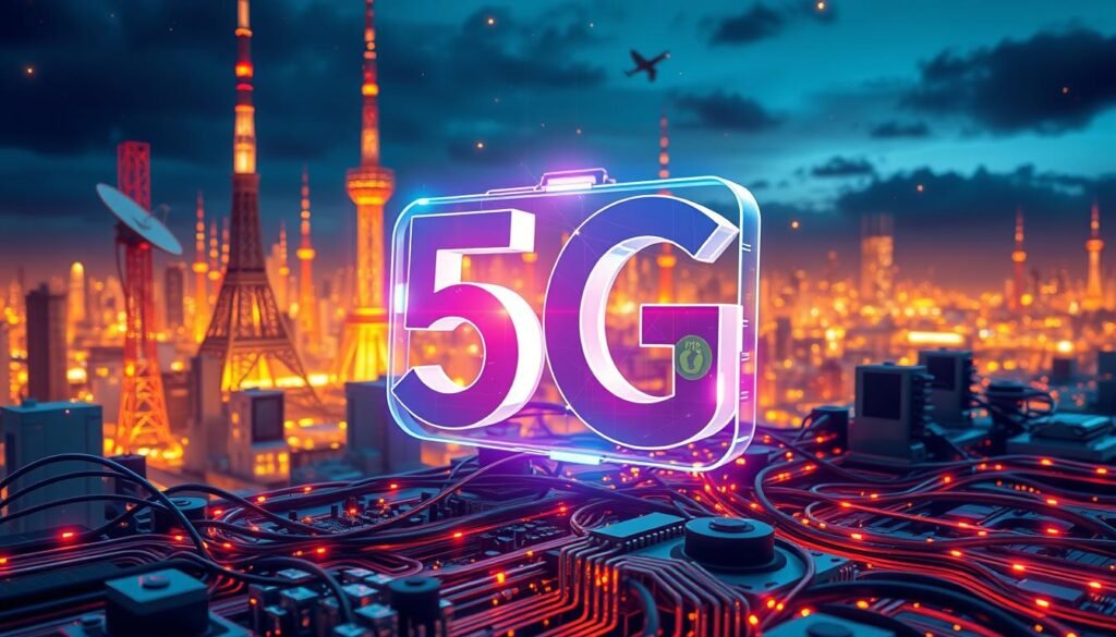 5G寬頻技術概念圖